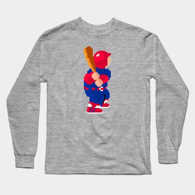 RBI Baseball Batter 16-Bit - Atlanta Long Sleeve T-Shirt by The Pixel League